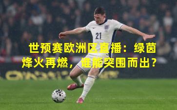 世预赛欧洲区直播：绿茵烽火再燃，谁能突围而出？